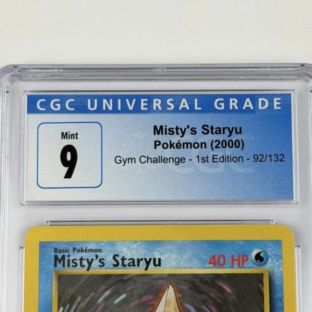 Misty's Staryu 1st Ed. 92/132 CGC 9 Blue Label TCG 2000‎ Pokemon Gym Challenge